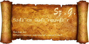 Szűcs Gyöngyvér névjegykártya
